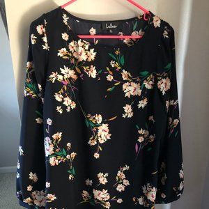 Lulu's Herbaceous Babe - Navy Floral Print Shift Dress